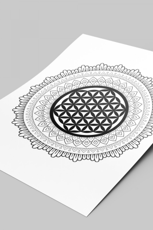 Affiche à télécharger Fleur de vie et mandala